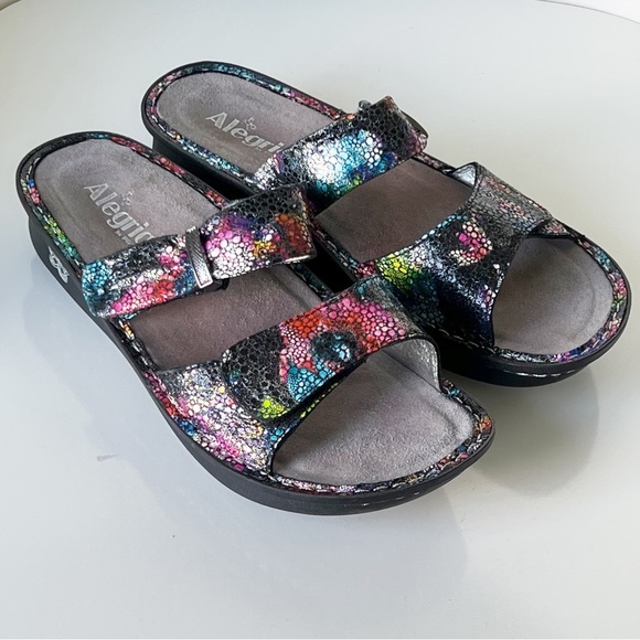 Alegria Karmen Bubblish Two Straps Metallic Rainbow Butterfly Sandals Size 11.5 - Picture 4 of 15